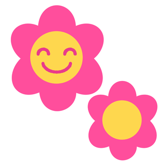 ニコニコお花（ピンク）, , JPG and PNG