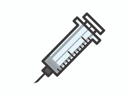 注射器（薬品なし・下向き）01 注射,注射器,予防接種,医療,アイコン,マーク,シンプルのイラスト素材