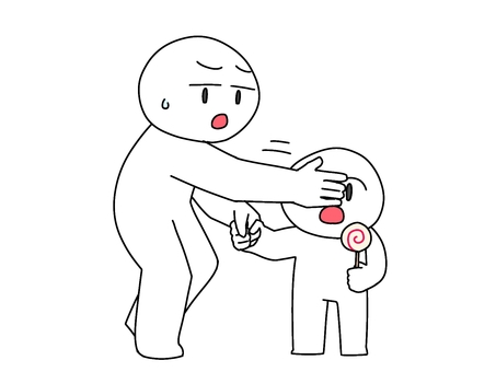 子供の教育に悪い 子供,教育,影響,悪影響,大人,隠す,見せない,目隠し,キャンディー,手繋ぎのイラスト素材