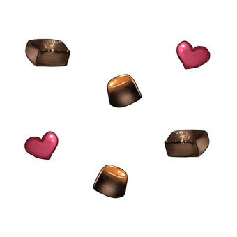 Illustration, cioccolato, cuore, san valentino, 