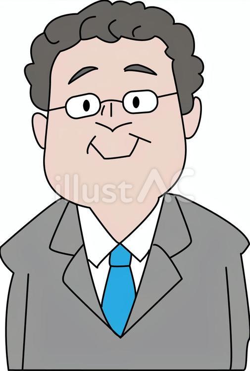 スーツのおじさん おじさん,先生,上司のイラスト素材