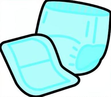 青のオムツです。 オムツ,シンプル,赤ちゃん,介護,福祉,乳児,ベビー用品,衛生,着用,保護のイラスト素材