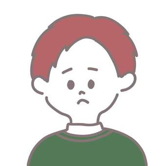 困った顔のスポーツ系男子1