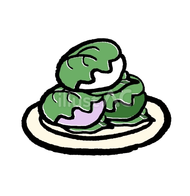 柏もち 柏もち,和菓子,カラフルのイラスト素材