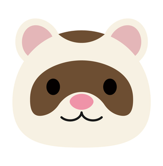 フェレット フェレット,ペット,動物,かわいい,生き物,正面,アイコン,シンプル,哺乳類,小動物のイラスト素材