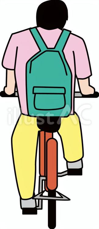 自転車後ろ姿　 自転車,二輪,乗るのイラスト素材