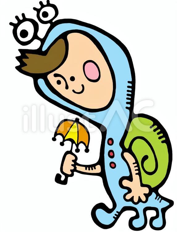 かたつむり こども,子ども,ポップのイラスト素材