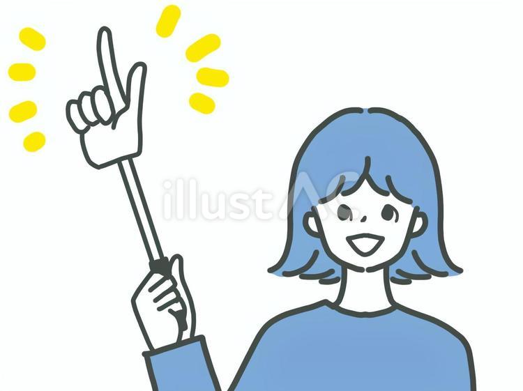 指示棒でポイントを伝える女性　 女性,お姉さん,人物のイラスト素材