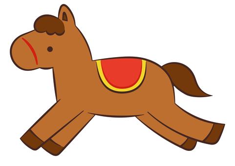 走る馬のイラスト 馬,動物,競馬,メリーゴーランド,ポニー,鞍,競走馬,乗馬,メルヘン,年賀状のイラスト素材
