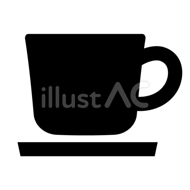 コーヒー　飲み物　カップ　マーク コーヒー,モノクロ,珈琲のイラスト素材