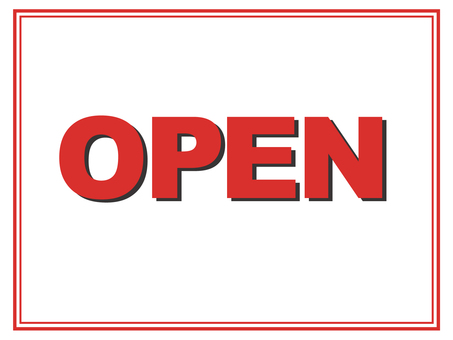 OPEN　シンプル open,看板,営業中,店舗,カフェ,popのイラスト素材