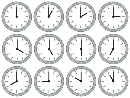 壁掛け時計（シルバー） 壁掛け時計,壁掛け,時計,アナログ,針,シンプル,素材,アイコン,挿絵,透過のイラスト素材