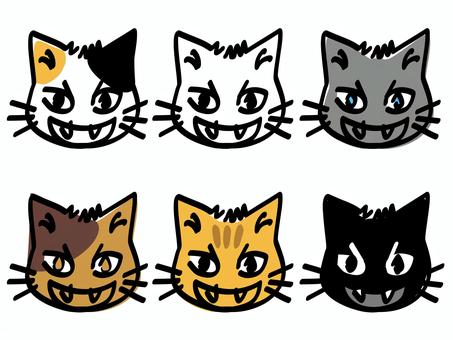 き〜!いかり牙向く子猫_色ズレゆるい絵