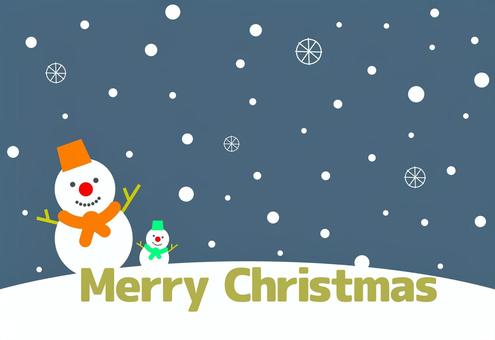 雪だるまのクリスマスカード