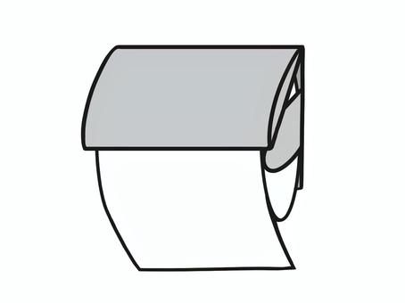紙が出てる　トイレットペーパーとホルダー ホルダー,トイレットペーパー,紙,筒状,芯,ロール,ちり紙,トイレ,お手洗い,トイレ用品のイラスト素材