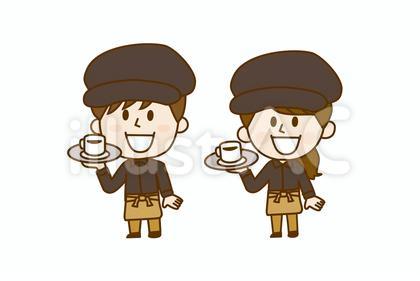男女カフェ店員