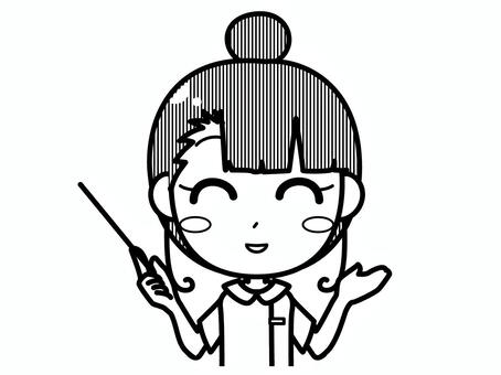 Woman in nursing clothes _ upper body _ pointing stick 2, JPG, PNG and EPS Woman in nursing clothes _ upper body _ pointing stick 2, , JPG, PNG and EPS