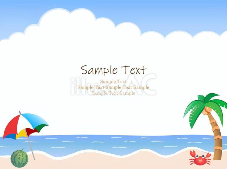 夏、海のフレーム、背景11 海,夏,空のイラスト素材