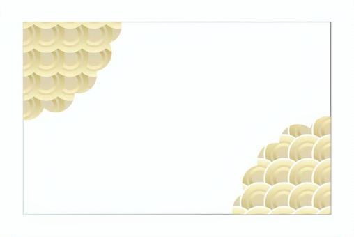 青海波風パターンのフレーム　金色 青海波風,和,波,グラデーション,フレーム,金色のイラスト素材