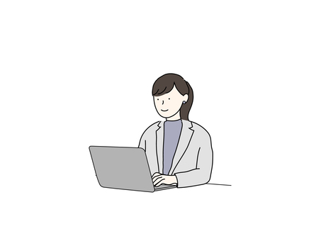 パソコンをする女性