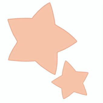 お星さまオレンジ(デフォルメ) 星,星柄,ゆるい,手描き,フリーハンド,デフォルメ,シンプル,かわいい,手書き,ラフのイラスト素材