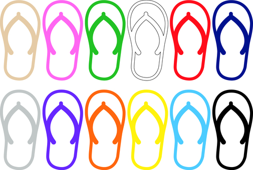 ピクトグラムのビーチサンダルです。 ピクトグラム,ビーチサンダル,シンプル,夏,海,足元,サンダル,裸足,履物のイラスト素材