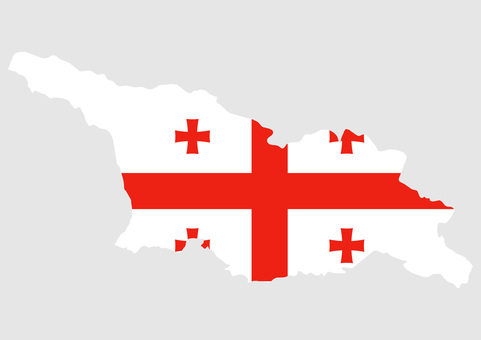 ジョージアの地図（国旗柄） ジョージア,地図,国旗,外国,海外,地理,土地,国土,地形,世界のイラスト素材