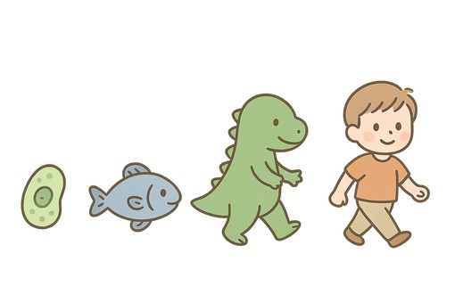 進化の過程を歩く生物たち