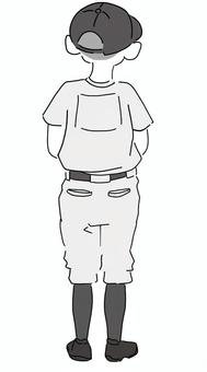 野球少年の後ろ姿 野球少年,少年野球,野球,スポーツ,後ろ姿,人物,イラスト,手描き,無料,フリーのイラスト素材