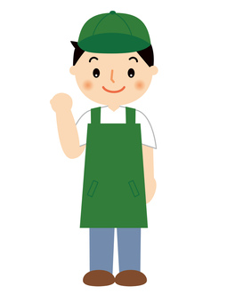 Male, salesperson, apron, appearance of apron, clerk, male, JPG, PNG and AI