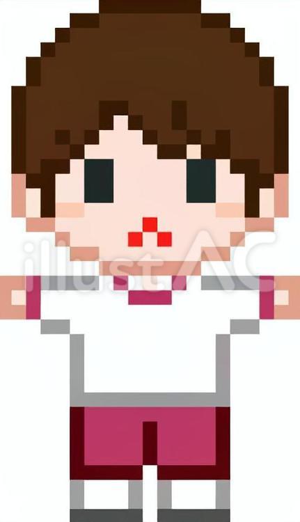 ドット絵の長袖体操着の男の子です。 ドット絵,体操着,シンプルのイラスト素材