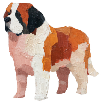 厚塗りセントバーナード セントバーナード,犬,厚塗り,油絵風,ペット,かわいい,アート,絵画タッチ,ゆるい,絵具のイラスト素材