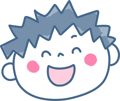 にこにこしている男の子のイラスト ニコニコ,笑顔,男子,かわいい,男の子,シンプル,イラスト,ブルー,ピンク,2色のイラスト素材