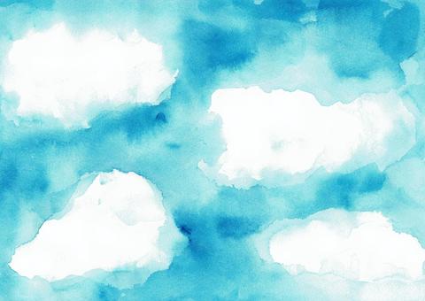 Light blue summer watercolor image, , JPG