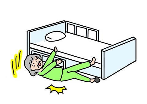 Illustration, bed, falling, accident, 