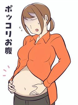 ぽっこりお腹・肥満・食べ過ぎ ぽっこりお腹・肥満・食べ過ぎ ぽっこりお腹,腹,下腹,肥満,人,アイコン,女性,男性,食べ過ぎ,体重増加のイラスト素材