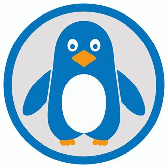 ペンギンのアイコン 青 ペンギン,動物,生き物,鳥,かわいい,ペット,アニマル,動物園,水族館,野生生物のイラスト素材