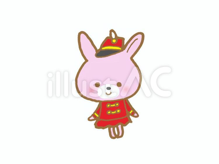 うさちゃん うさぎ,動物,鼓笛隊のイラスト素材