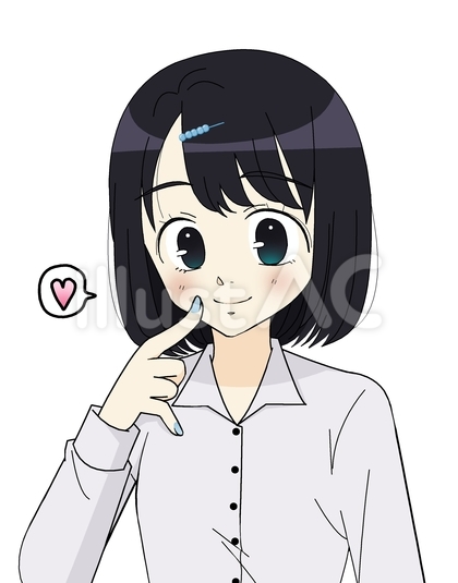 ピンを付けた女性