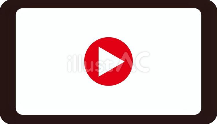 動画再生中のスマホ スマホ,横置き,動画のイラスト素材