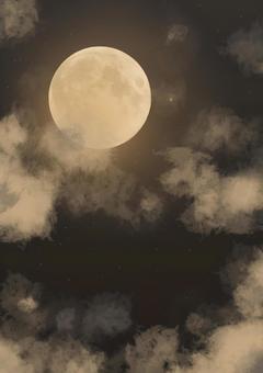 滿月, JPG 和 EPS 滿月, 望月, 雲量, 夜空, JPG 和 EPS