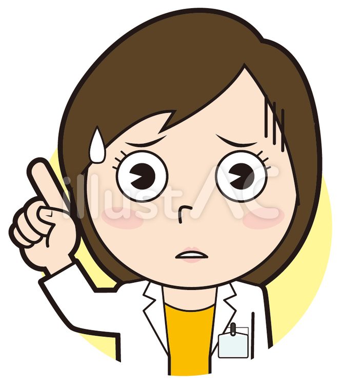 指差し女性医師(焦る) 指差し女性医師(焦る) 指差し,ポイント,医者のイラスト素材