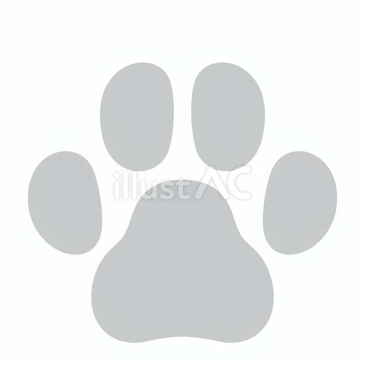 犬の足あと01（小型犬･爪なし）グレー 犬,猫,動物のイラスト素材