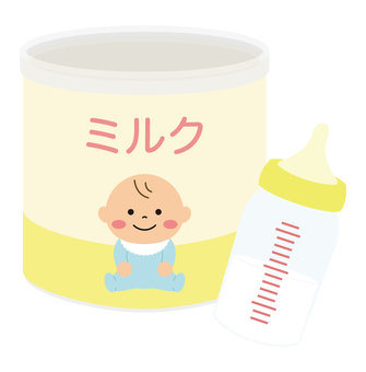 粉ミルクと哺乳瓶 粉ミルク,赤ちゃん,ミルク,哺乳瓶,溶かす,粉,栄養,乳幼児,飲み物,成長のイラスト素材
