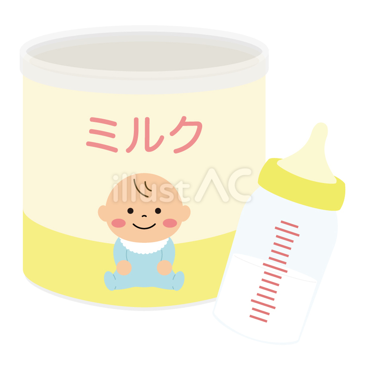 粉ミルクと哺乳瓶 粉ミルク,赤ちゃん,ミルクのイラスト素材