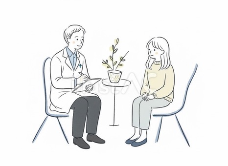 カウンセリング　相談 カウンセリング,相談,セラピー,心理士,悩み相談,アドバイス,前向き,話し合い,シンプル,イラストのイラスト素材