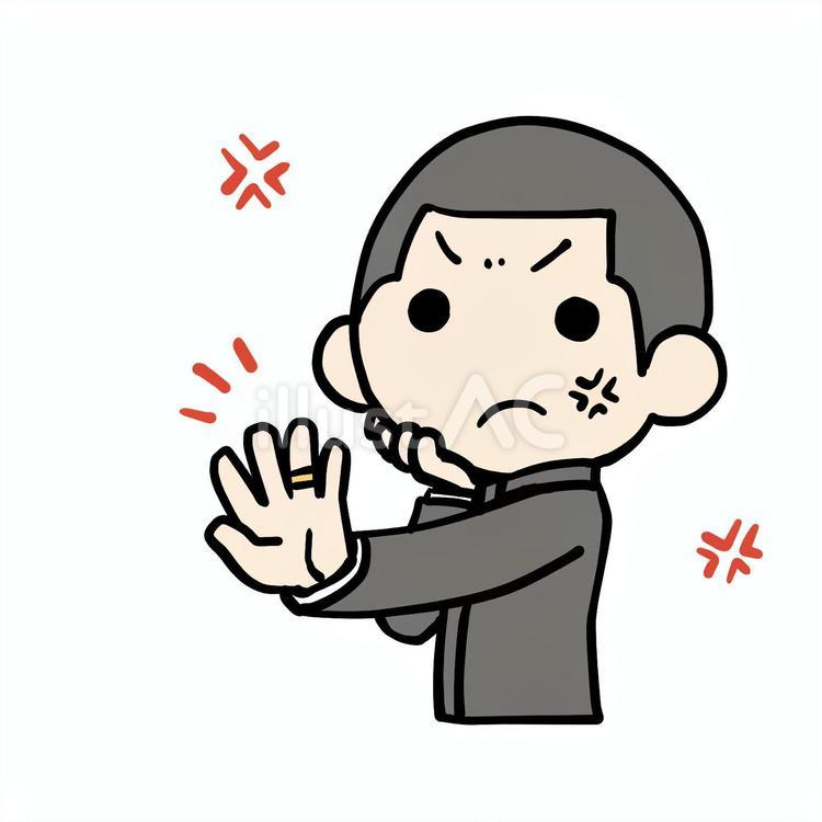 指輪を付けた怒る学生少年 少年,指輪,怒るのイラスト素材