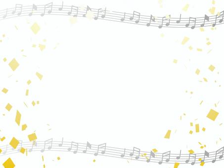 音楽フレーム 音符,音楽,紙吹雪,パーティー,お祝い,背景,カラフル,漫画,キラキラ,紙のイラスト素材