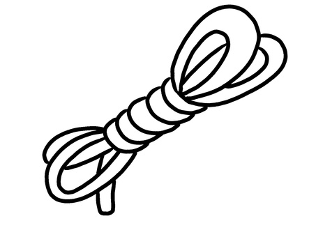 束ねたロープの線画 アウトドア,ロープ,登山,手描き,サバイバル,キャンプ,シンプル,背景透過,休日,趣味のイラスト素材