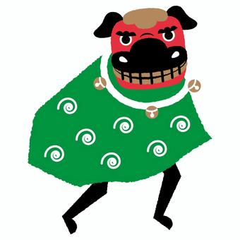お正月の獅子舞 獅子舞,獅子,お正月,正月,新年,縁起物,伝統,和,和風,日本のイラスト素材